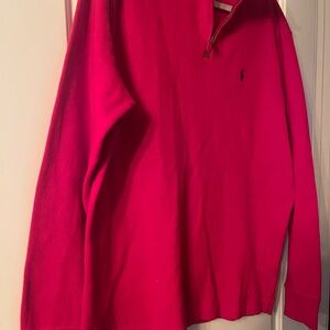 Ralph Lauren Red Zip Up Sweater Vibrant Style